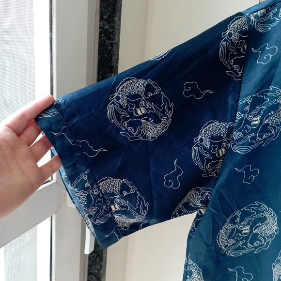 Navy Blue QiGong Silk Top - Picture 15 of 16